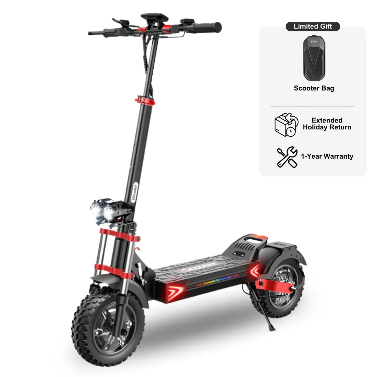 iScooter iX8 Off-Road Tires Electric Scooter for Adults 2400W Dual Motor Up to 38MPH