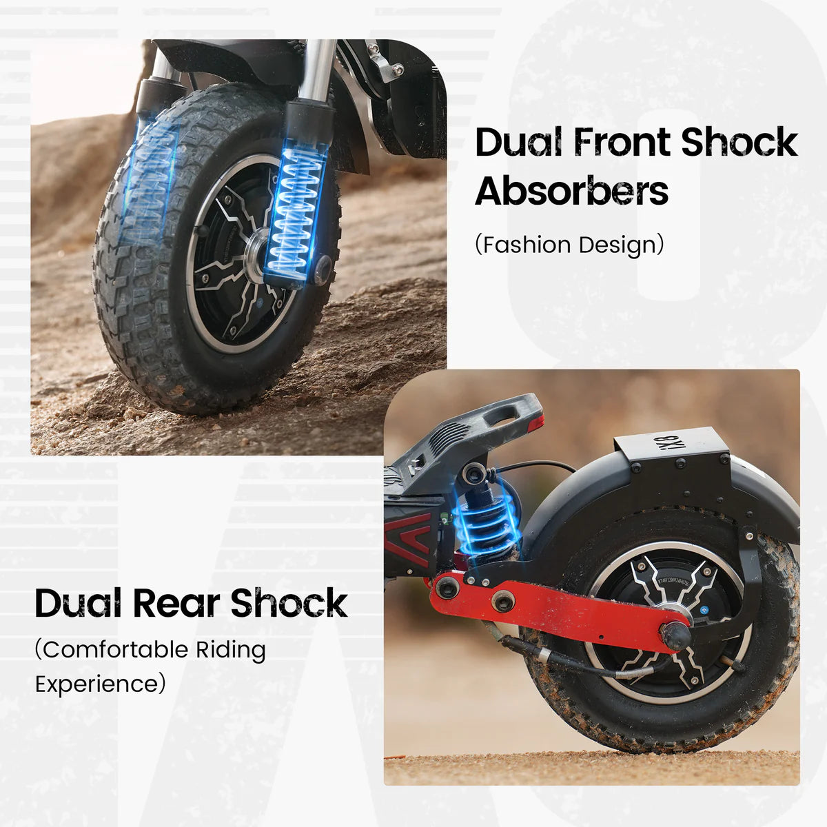 iScooter iX8 Off-Road Tires Electric Scooter for Adults 2400W Dual Motor Up to 38MPH