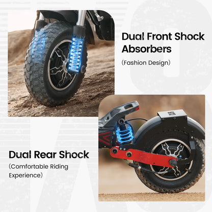 iScooter iX8 Off-Road Tires Electric Scooter for Adults 2400W Dual Motor Up to 38MPH