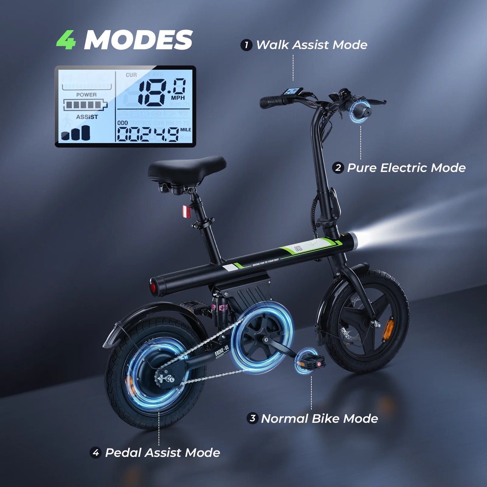 iScooter U1 Foldable Electric Bike 500W